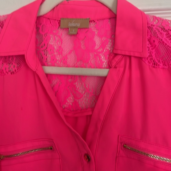 Takara Hot Pink Blouse Sz Small - Picture 2 of 4